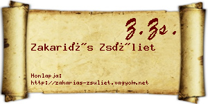 Zakariás Zsüliet névjegykártya